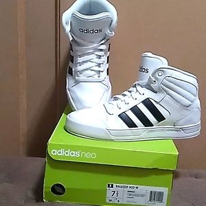 ADIDAS NEO RALEIGH MID (W),7.5 WOMENS..BLACK/WHITE..